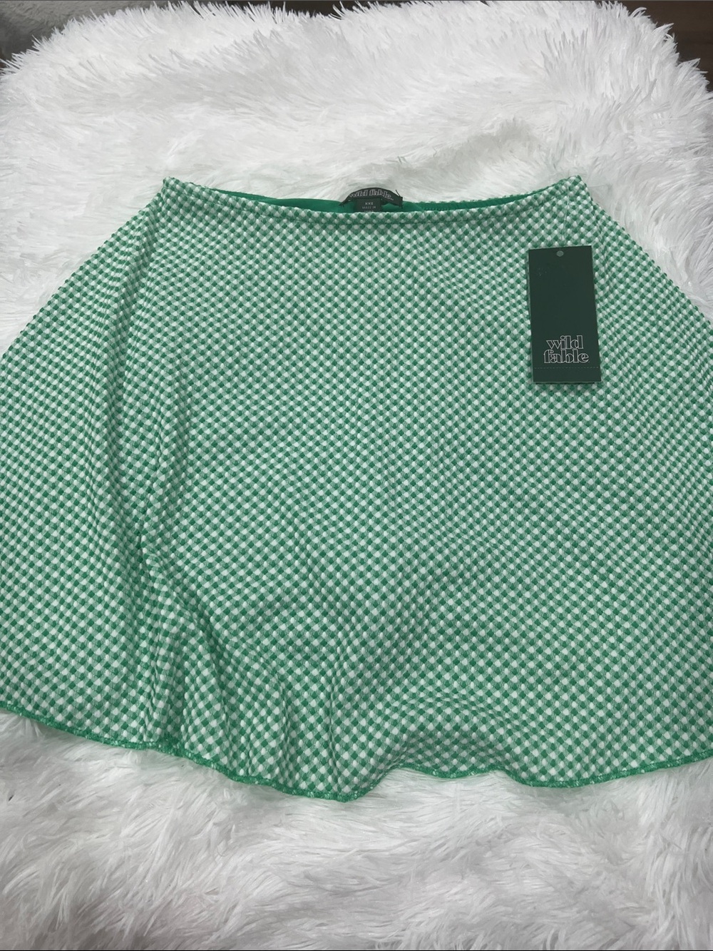 wild fable Green Gingham Circle Skirt